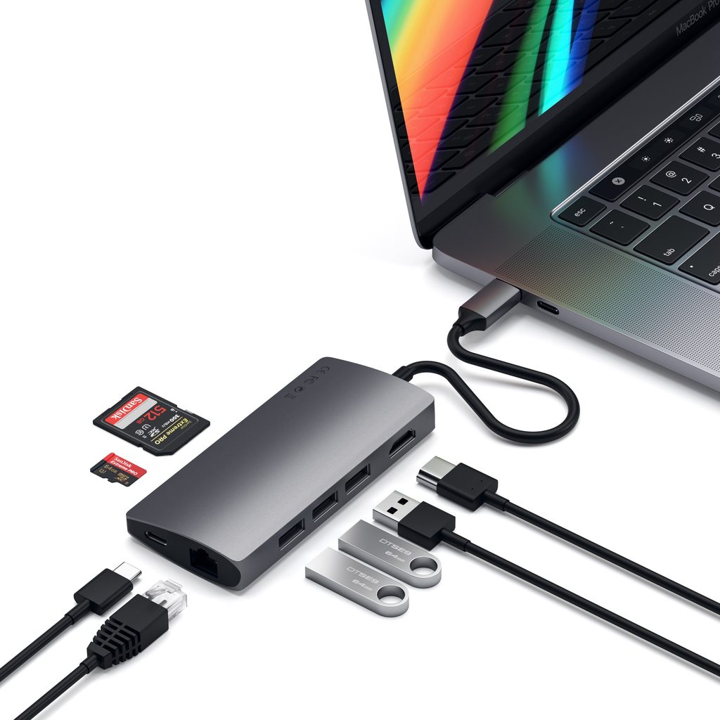 USB-концентратор Satechi Aluminum Multi-PortAdapter V2. Интерфейс USB-C. Цвет серый космос